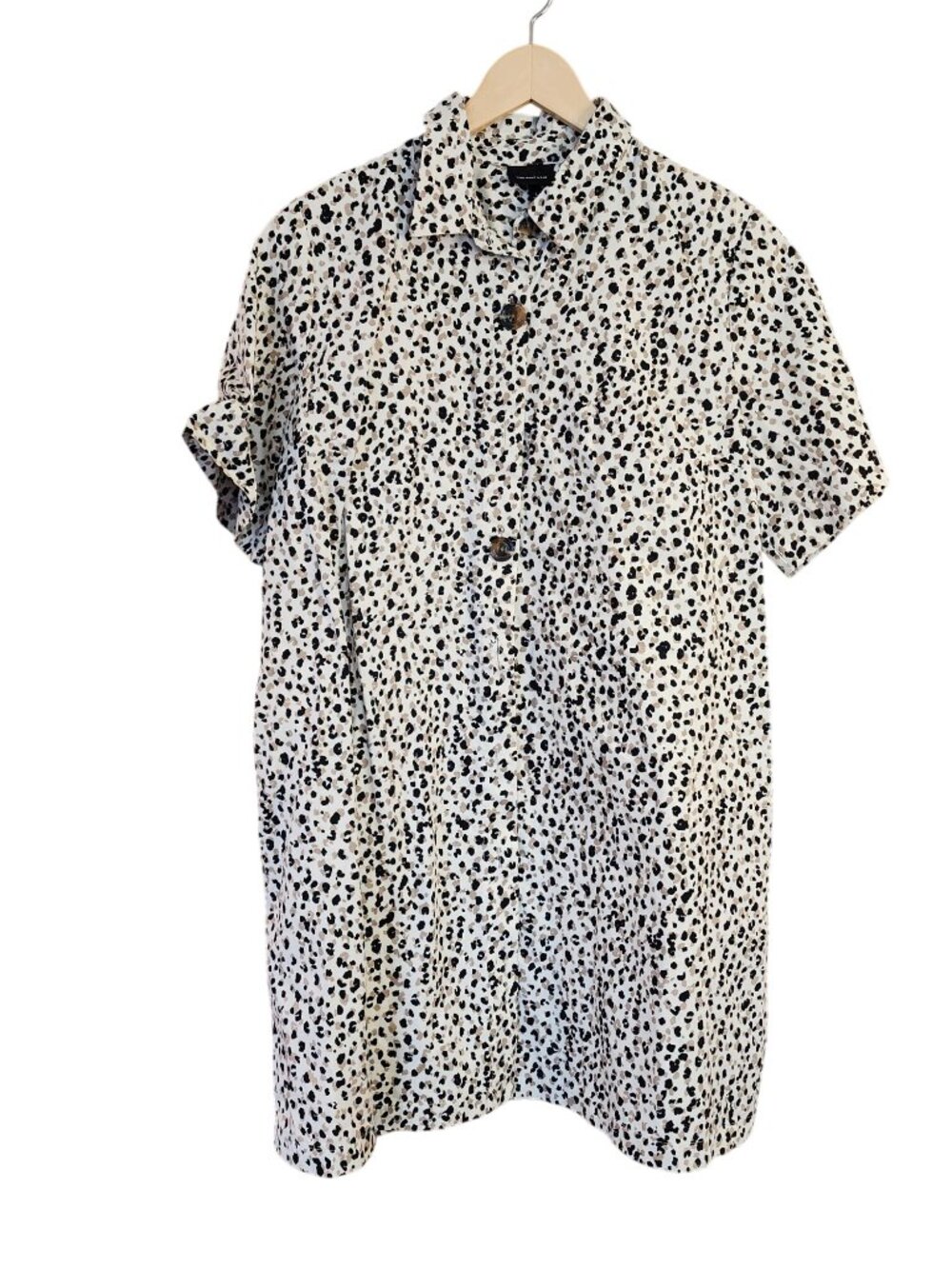 Who What Wear leopard print shirt dress womens size Large